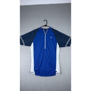 Bontrager Cycling Jersey Shirt Mens Large Blue White Tour de Cure 2014 Beck Bike